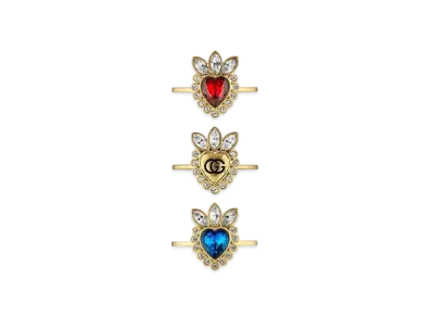 GUCCI Crystal Heart Ring