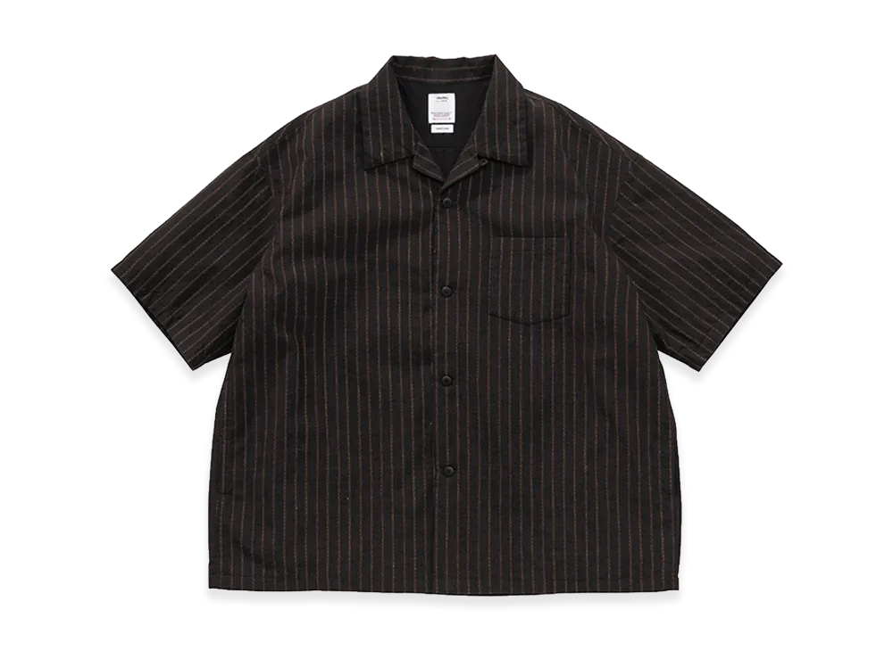 visvim Wallis Down Shirt Stripes S/S "Black"