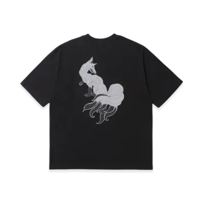 APHRODITEGANG GAKKIN x BUDSPOOL Classic Logo S/S Tee (White Fox Back Print) "Black"