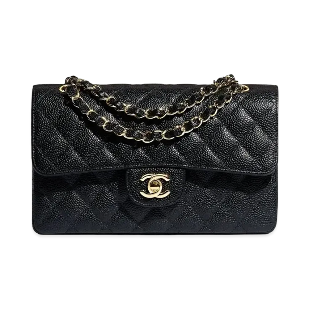 CHANEL Classic Small Hand Bag Grained Calfskin "Black"