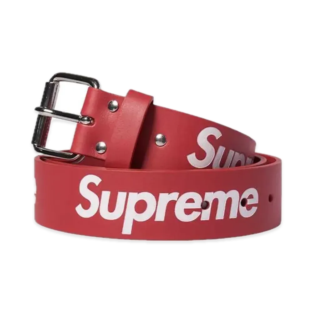 Supreme Repeat Leather Belt "Red" (22SS)