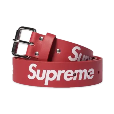 Supreme Repeat Leather Belt "Red" (22SS)