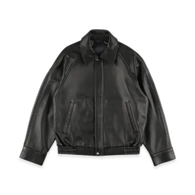WIND AND SEA Lettered Leather Jacket "Black"