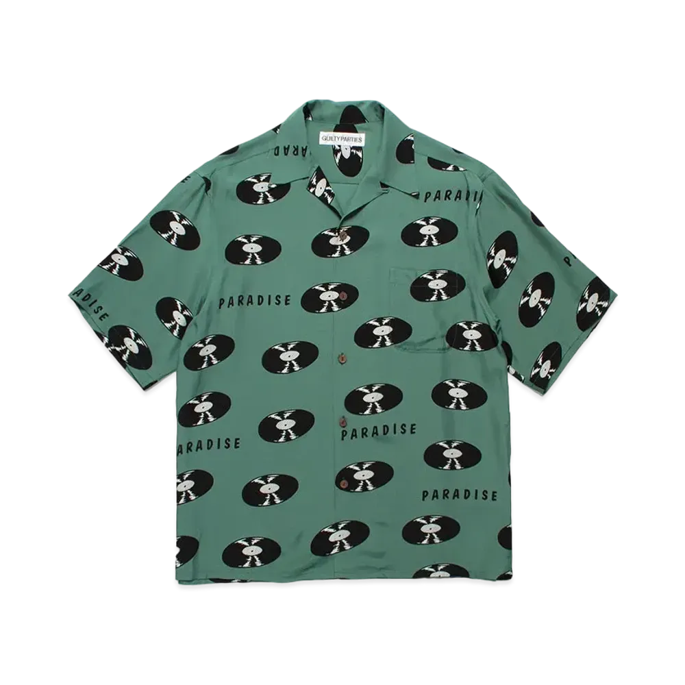 WACKO MARIA Records Hawaiian Shirt "Green"