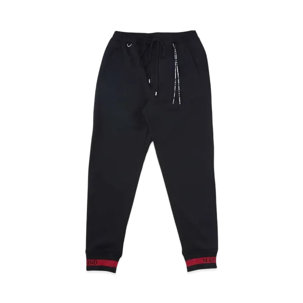 mastermind WORLD Slim Fit Colorribbed Track Pants "Black Red"