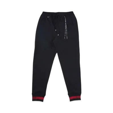 mastermind WORLD Slim Fit Colorribbed Track Pants "Black Red"