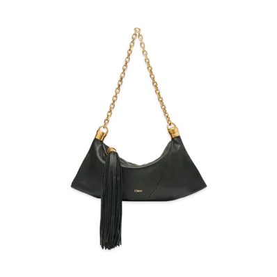 Chloe Small Foulard Shoulder Bag In Grained Leather "Black"