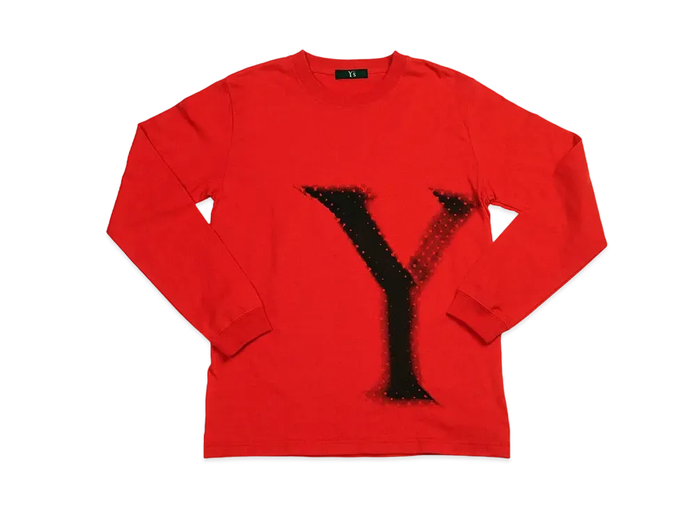 Yohji Yamamoto Y's -ONLINE EXCLUSIVE- Y's LOGO BIG LONG SLEEVE T- SHIRTS "Red"