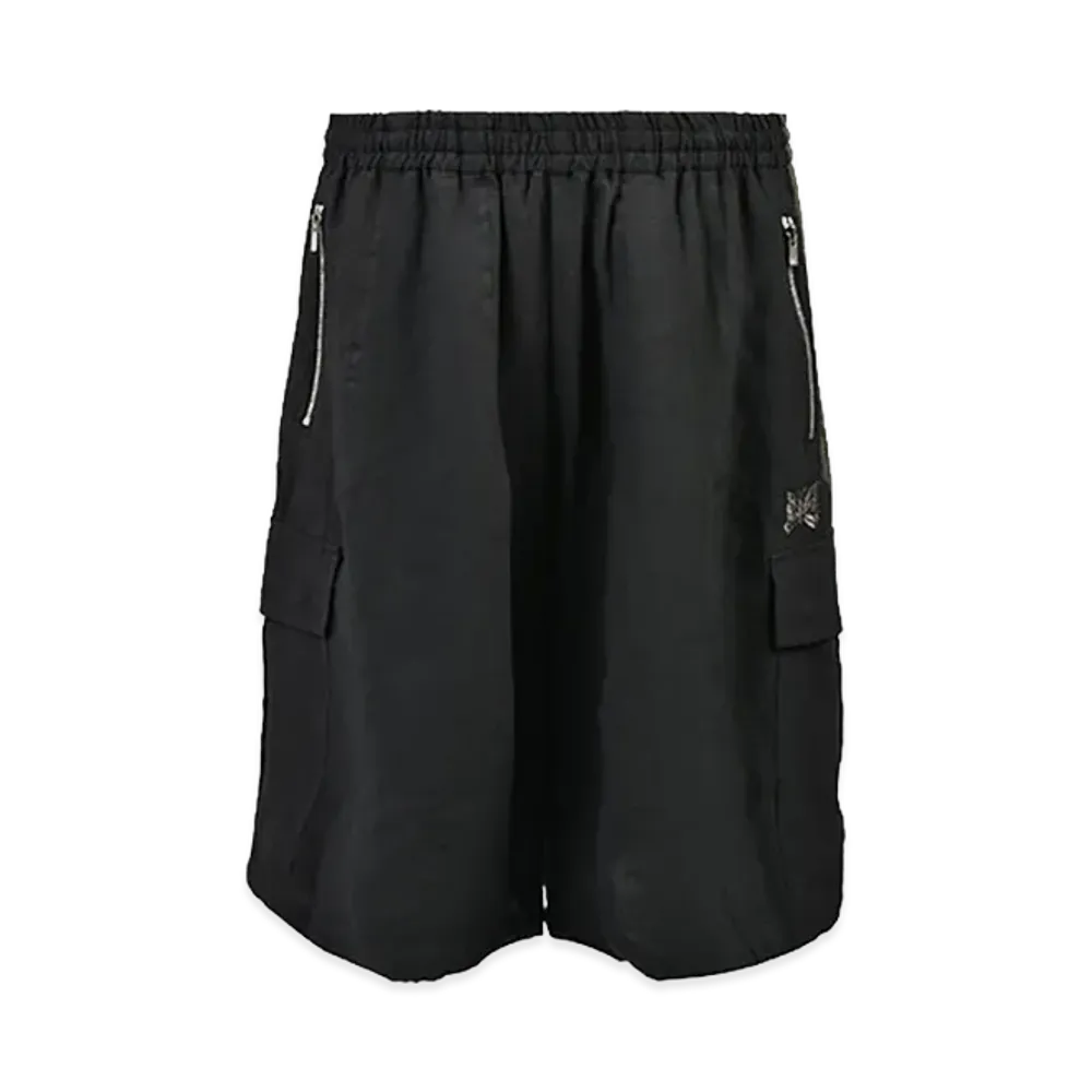 NEEDLES x NUBIAN H.D. Track Short Bdu - Cotton Linen "Black"