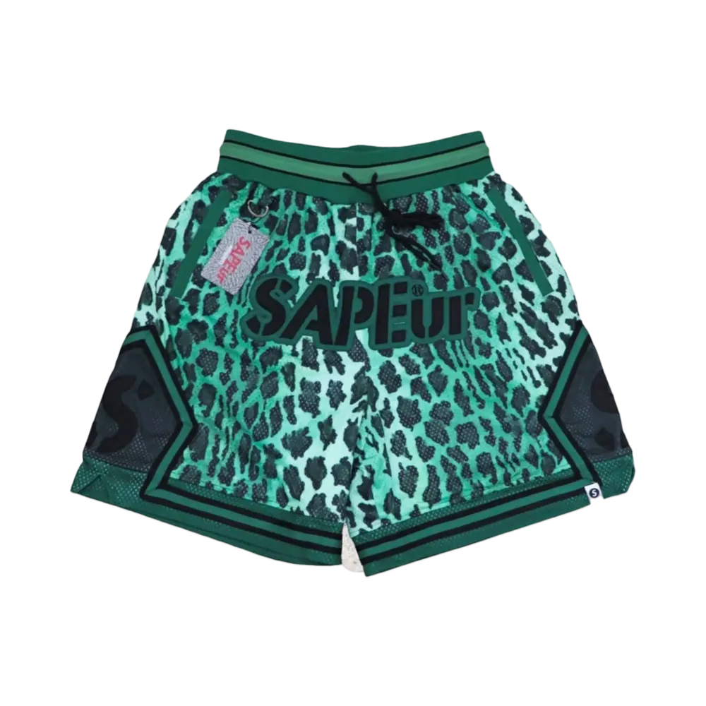 SAPEur Basket Shorts "Leopard Green" A0023-337