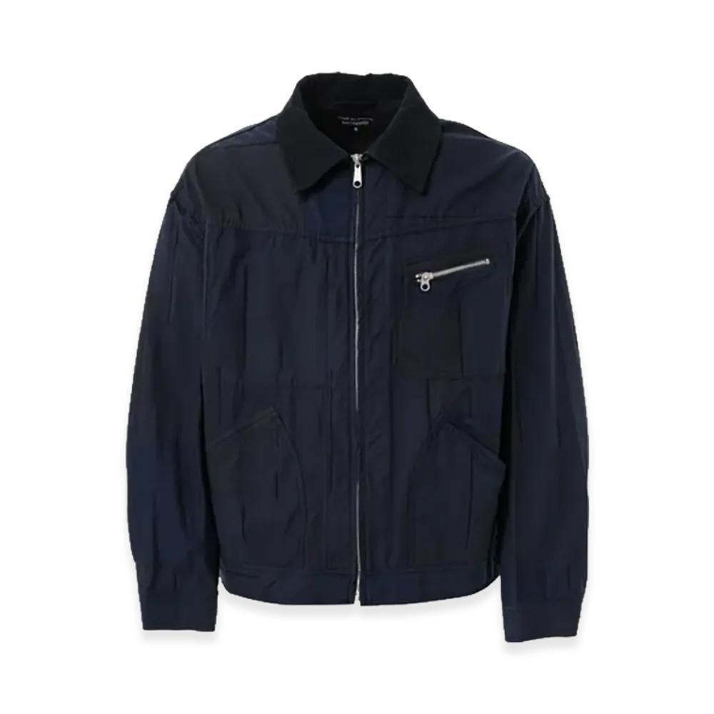 COMME des GARCONS HOMME Cotton Ester Zip Up Jacket "Navy"