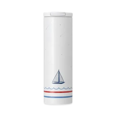 STARBUCKS Stainless Steel Cylinder Tumbler Marine Border 473ml "White"