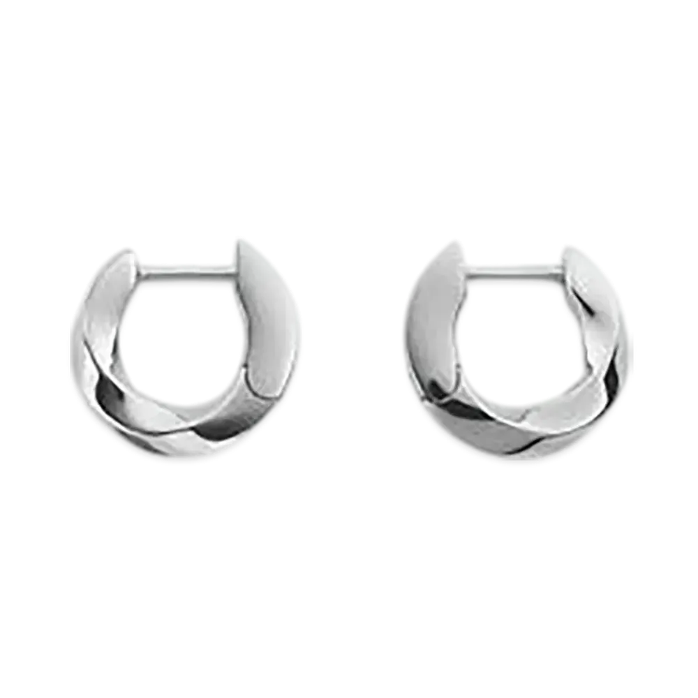 Bottega Veneta Essential Twist Hoop Earrings "Silver"