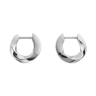 Bottega Veneta Essential Twist Hoop Earrings "Silver"