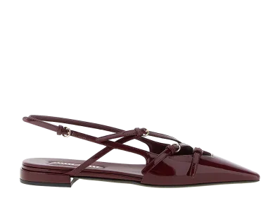 MIU MIU Women's Patent Leather Slingback Ballerina Flats "Burgundy"