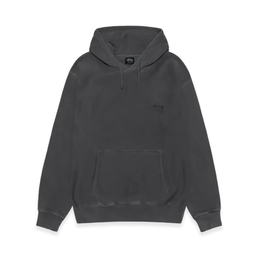 Stussy Smooth Stock Pigment Dyed Hoodie Logo "Black"