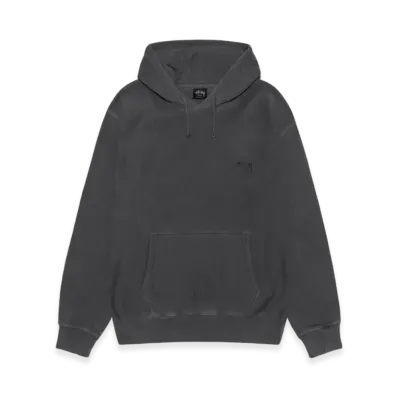 Stussy Smooth Stock Pigment Dyed Hoodie Logo "Black"