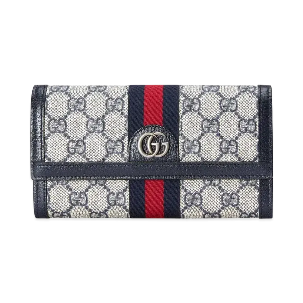 GUCCI Ophidia GG Continental Wallet Supreme Canvas "Beige/Blue"