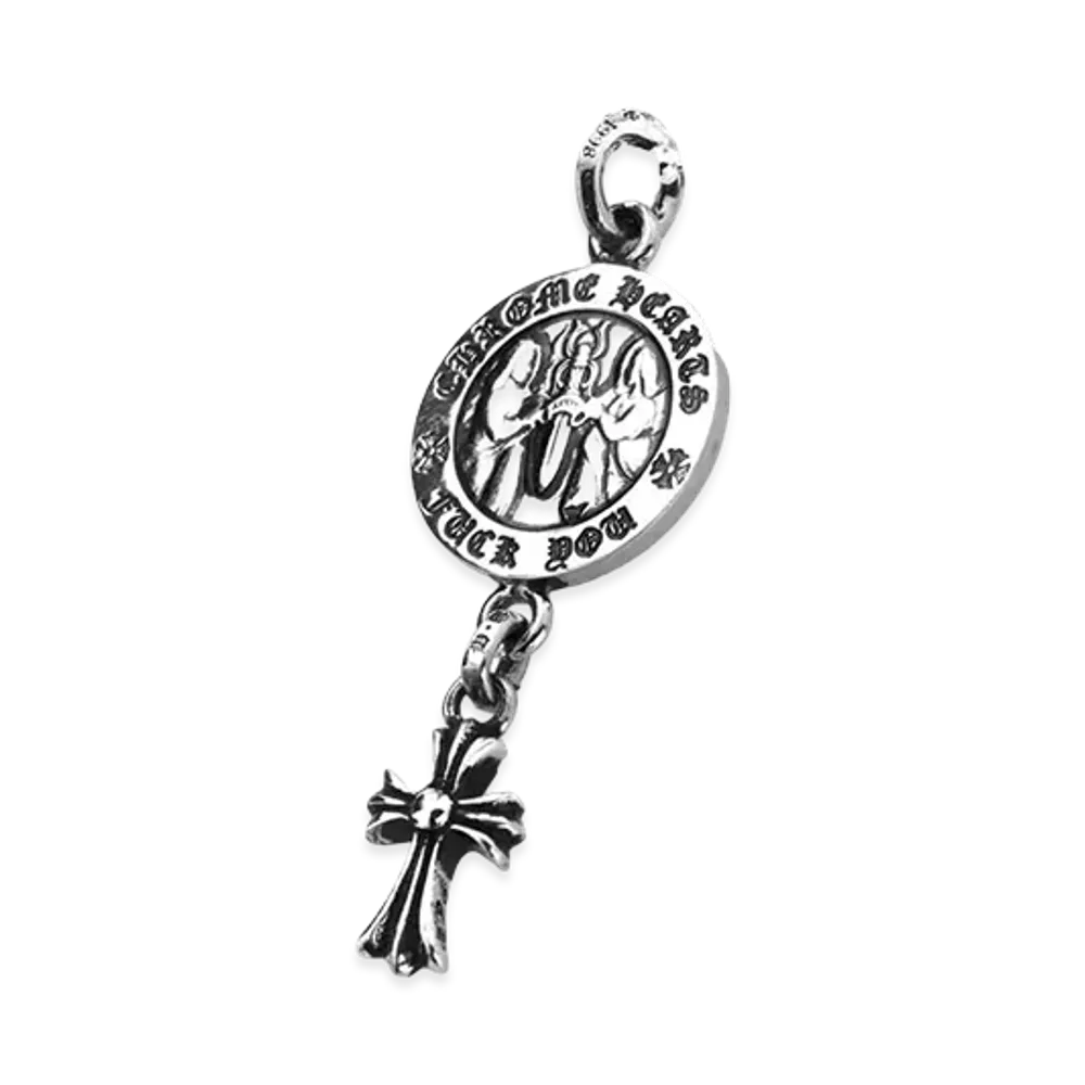 Chrome Hearts Baby Fat Angel Medal Charm Fuck You "Silver"