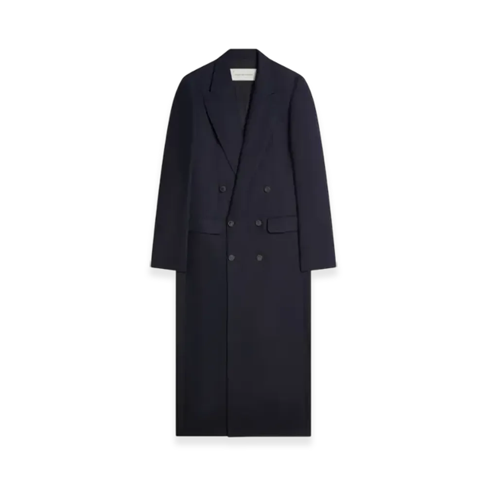 DRIES VAN NOTEN Double-Breasted Coat "Navy"