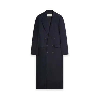 DRIES VAN NOTEN Double-Breasted Coat "Navy"