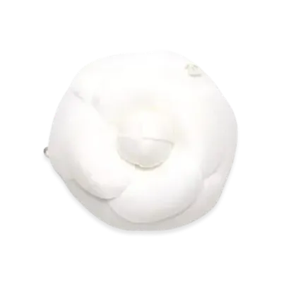 CHANEL Camellia Barrette Silk Pongee "White"