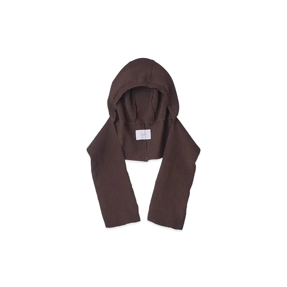 ssstein Cotton Polyester Rib Knit Balaclava "Dark Brown"