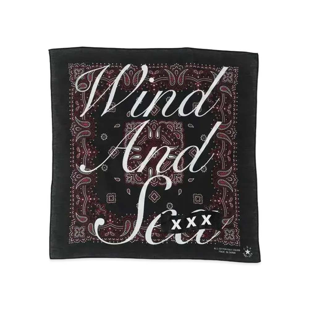 WIND AND SEA x GOD SELECTION XXX Paisley Bandana "Black"
