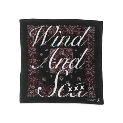 WIND AND SEA x GOD SELECTION XXX Paisley Bandana "Black"