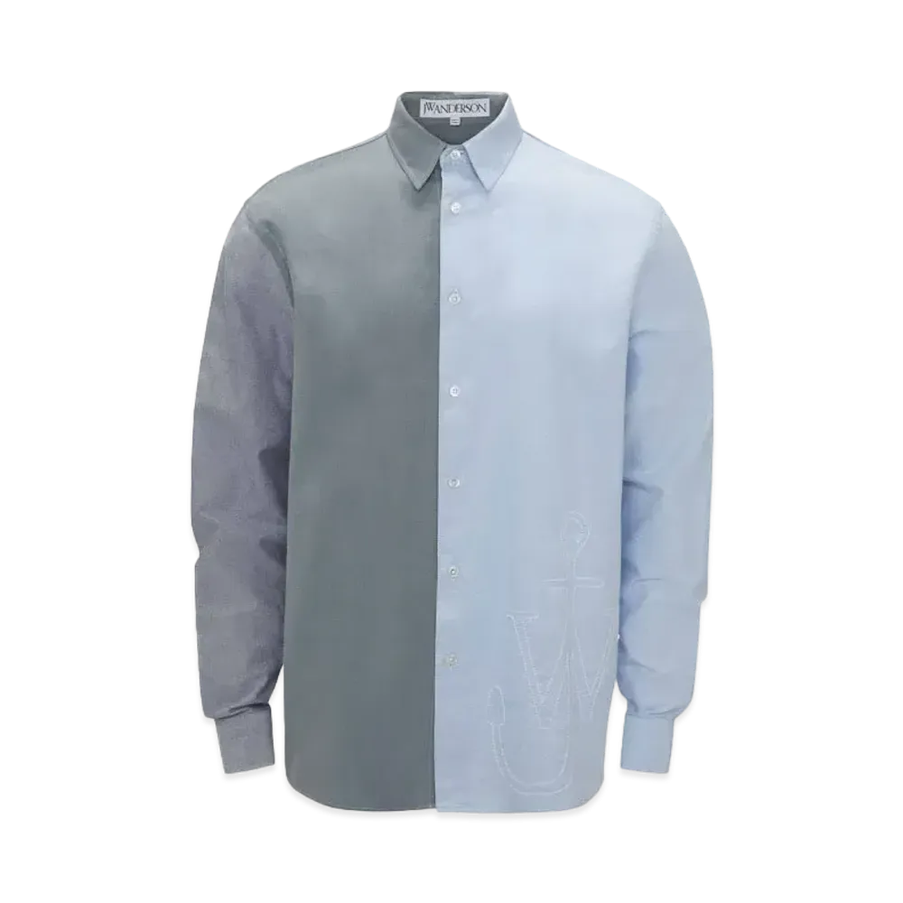 JW ANDERSON Classic Fit Patchwork Shirt "Grey"
