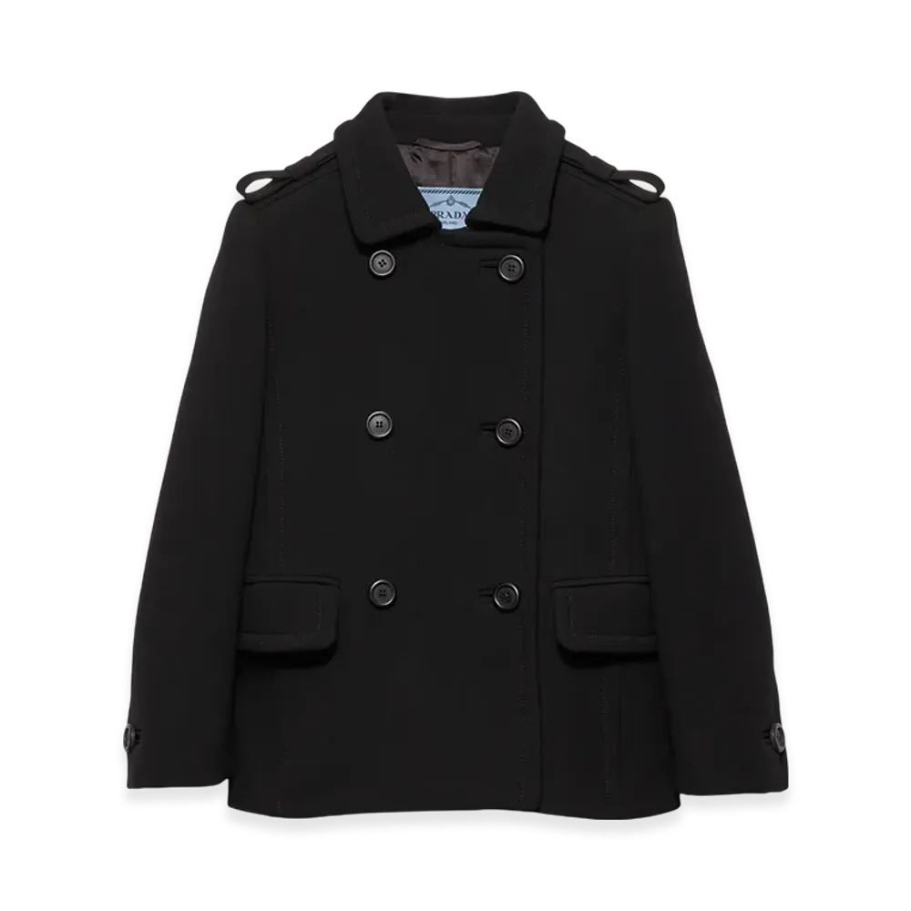 PRADA Women's Double-Breasted Natte Jacket "Black"
