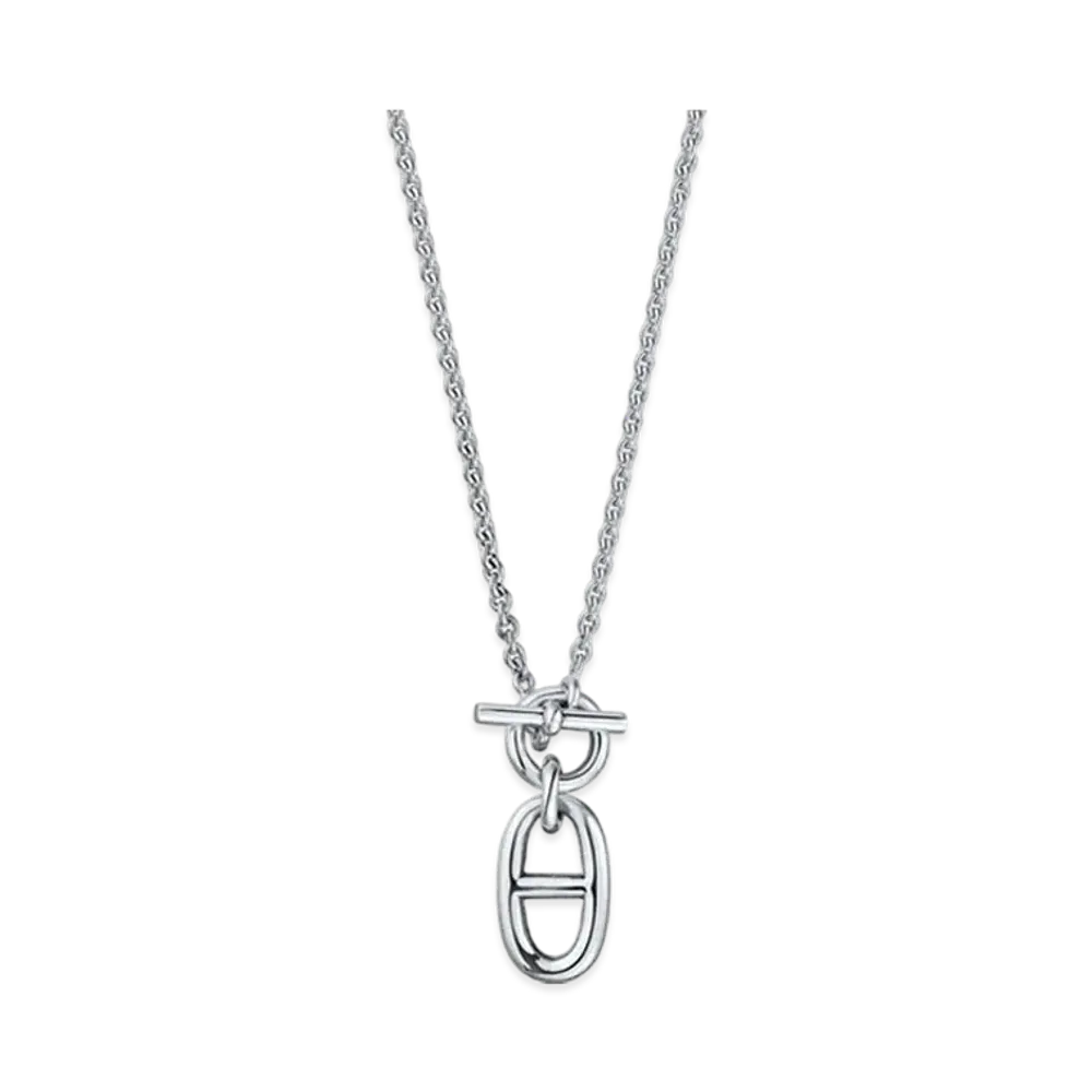 Hermes Chaine D'ancre Pendant Necklace "Silver"
