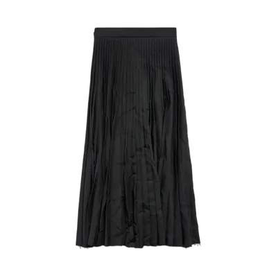 BALENCIAGA Women's Creased Pleated Skirt "Black"