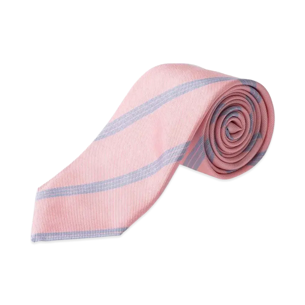 ZARA x Bad Bunny Benito Antonio 100% Silk Striped Tie "Pink"