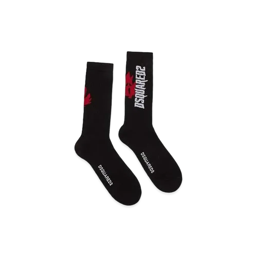 Dsquared2 Mid-Crew Socks "Black/White"