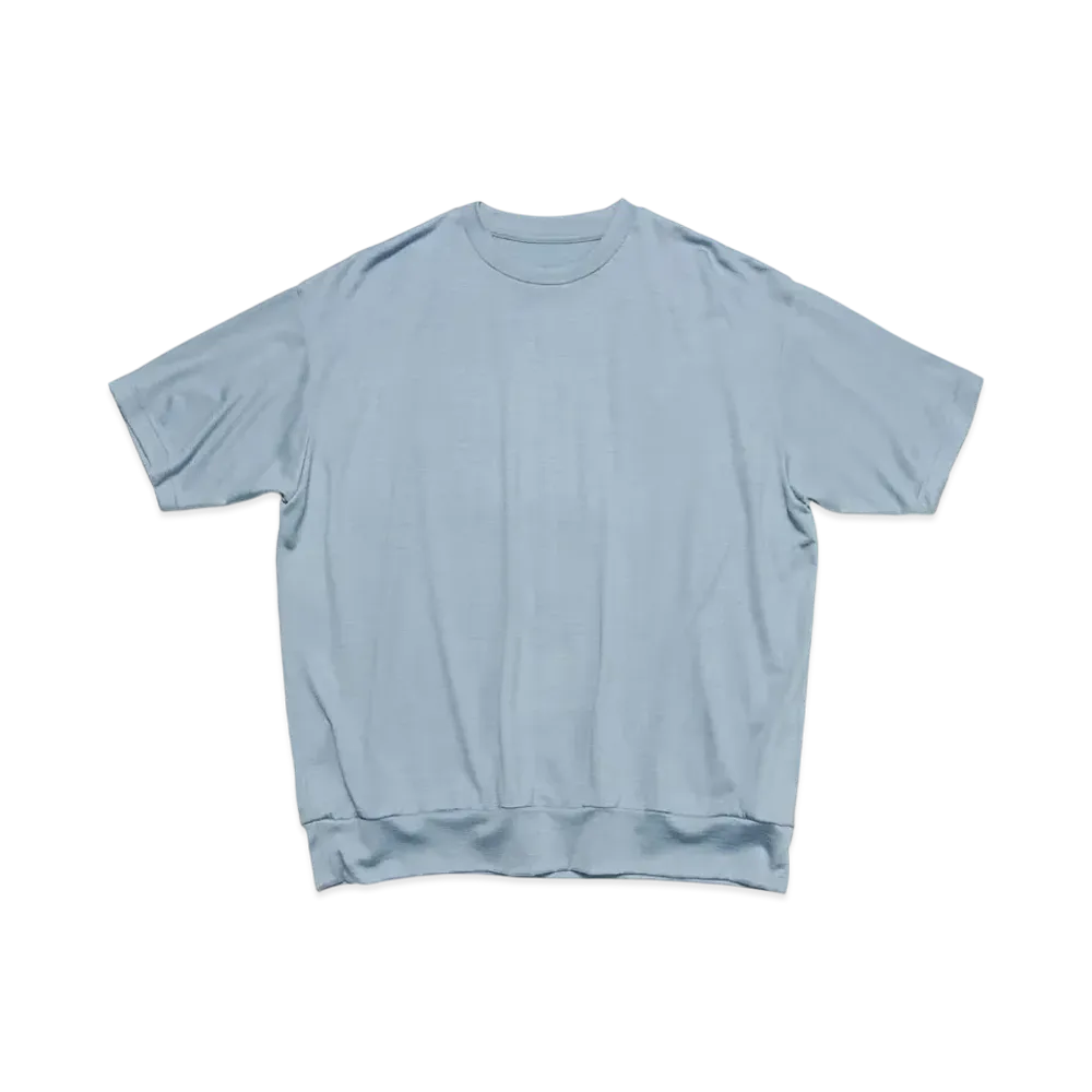 SOPHNET. Washable Wool S/S Top "Light Blue"