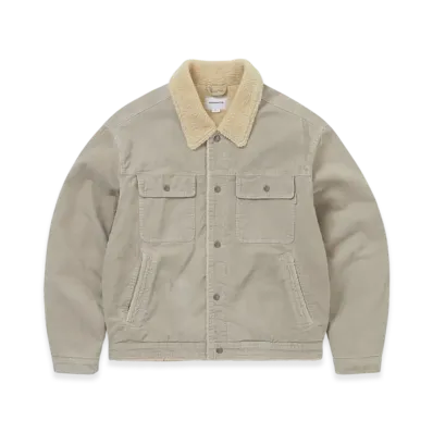 thisisneverthat Sherpa Lined Corduroy Trucker Jacket "Stone"
