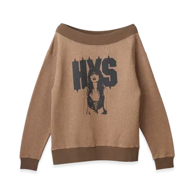 HYSTERIC GLAMOUR Women's HYSTERIC SPIKE LOGO WOMAN Sweatshirt "Brown"