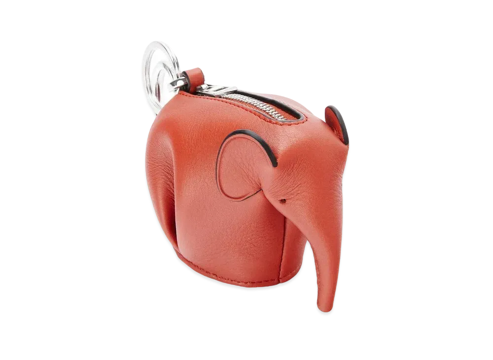 LOEWE Elephant Charm In Classic Calfskin "Pumpkin"