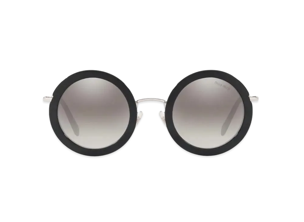 MIU MIU Delis Sunglasses "Silver Mirror Dark Gray/Light Blue Gradient Lens"