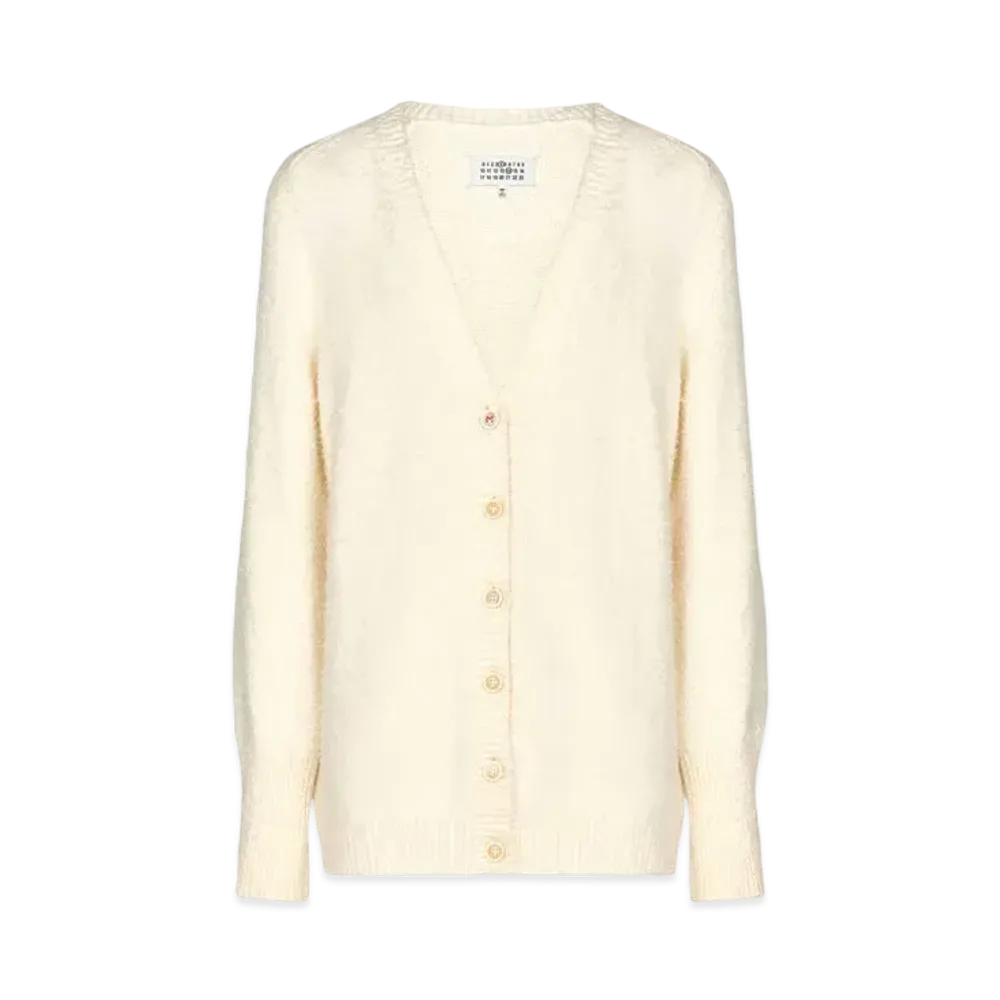 Maison Margiela Women's Oversized Piled Cardigan "White"