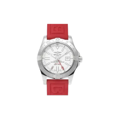 Breitling Avenger II GMT "White/Red/Stainless Steel"