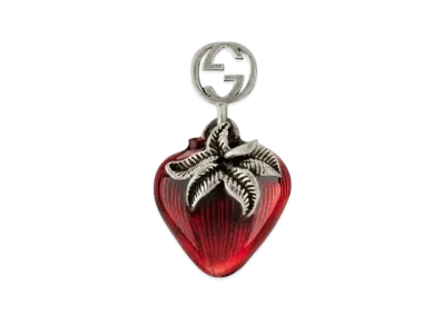 GUCCI Interlocking Double G Strawberry Single Earrings "Silver"