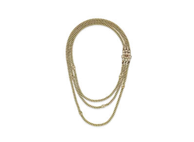 GUCCI Pearl Double G Multilayer Necklace