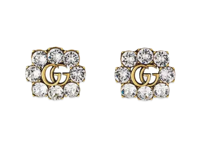 GUCCI Crystal Double G Earrings