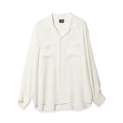 NEEDLES One-up Shirt - Diamond Mesh Jacquard "Off White"