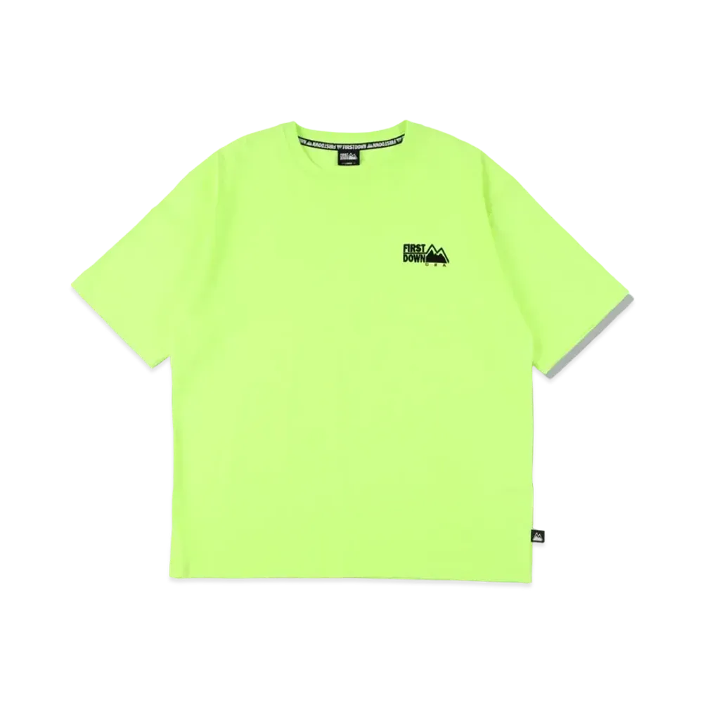 FIRST DOWN S/S EMBROIDERY TEE "Neon Yellow"