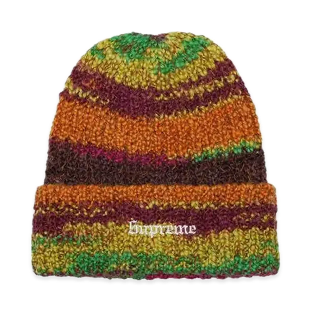 Supreme Space Dye Stripe Beanie "Brown"
