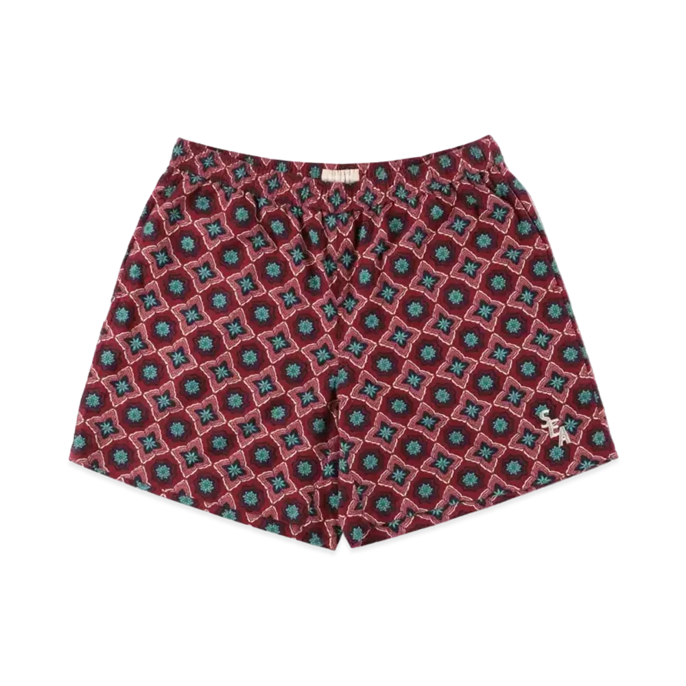 WIND AND SEA S_E_A (PATTERN) SHORTS "Red"