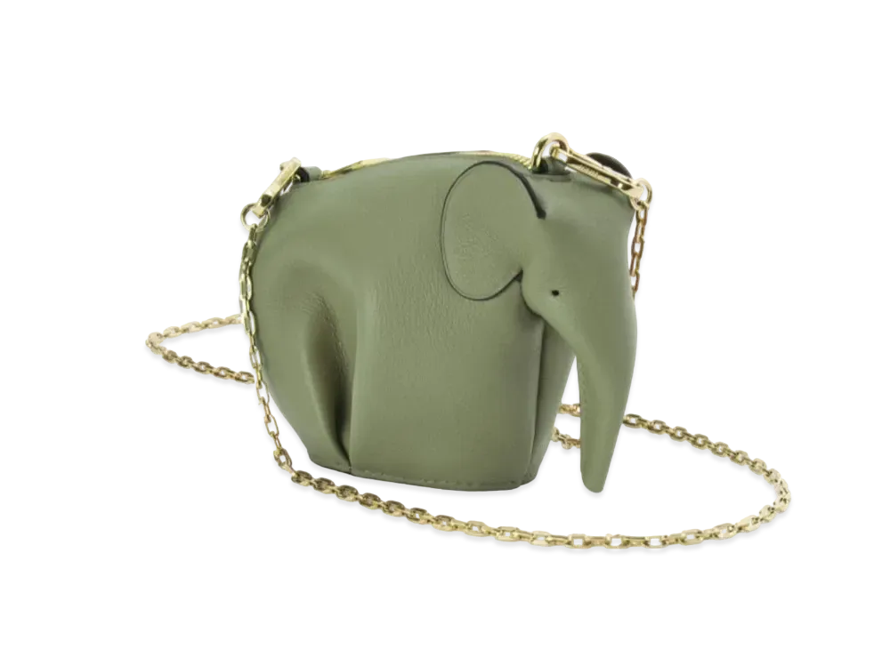 LOEWE Elephant Pouch In Classic Calfskin "Rosemary"